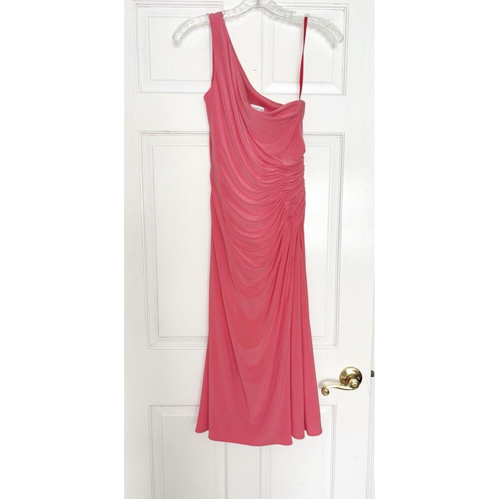 Mac Duggal One Shoulder Pink Dress Ruched Size 2